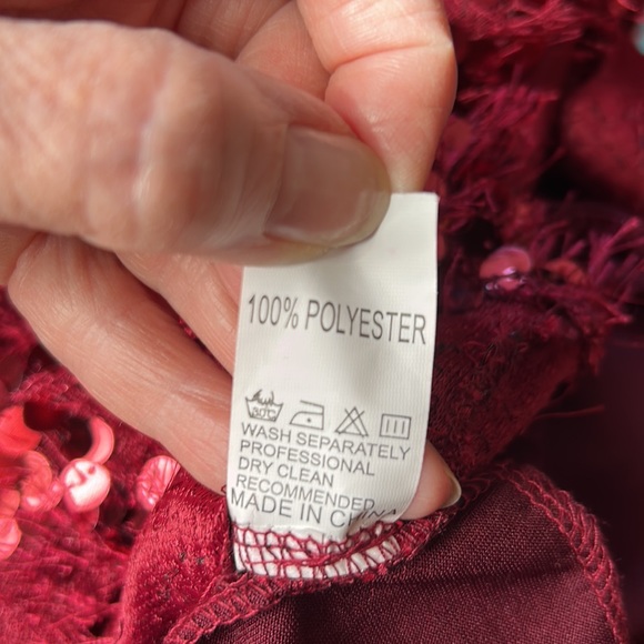 Burgundy Eyelash Sequin Sweater L - Picture 8 of 8